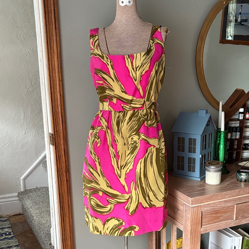 MILLY Vibrant Pink and Gold Women's Dress